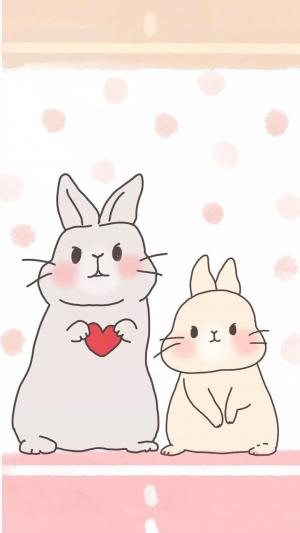 可爱情侣小兔子配图