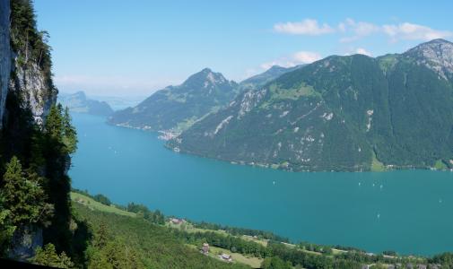 景观，瑞士，河，Emmetten，Sverhu