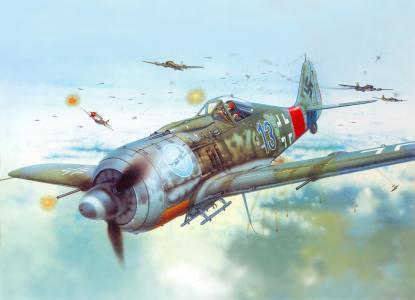 FW190A，Focke-Wulf，арт
