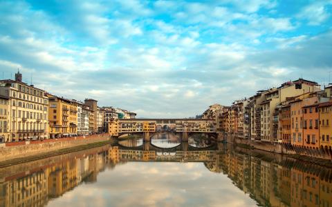 Ponte Vecchio，佛罗伦萨，意大利，旧桥，佛罗伦萨，意大利，河，建筑物，桥