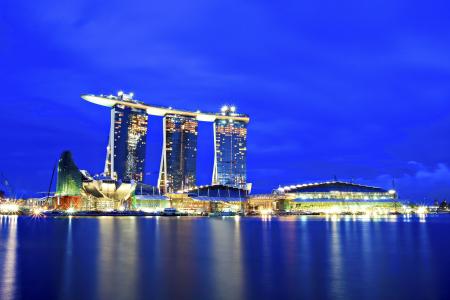 新加坡，新加坡，城市，夜晚，灯光