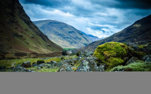 苏格兰，苏格兰，山，石头，苔藓