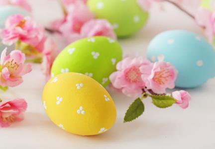 复活节，鸡蛋，krashenki，鲜花