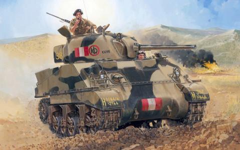战争，坦克，谢尔曼Mk 3，油轮