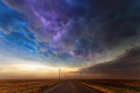 德克萨斯州，美国，道路，风暴，云