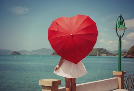 伞，女孩，伞，心情