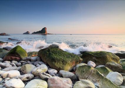 海，岸，岩石，岩石，景观