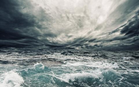 波浪，元素，海，云，风暴