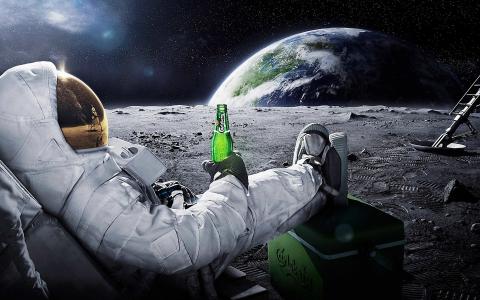啤酒，嘉士伯，宇航员，月亮，垫片
