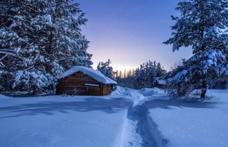 线索，冬天，晚上，房子，雪