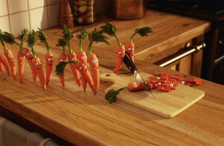 胡萝卜，刀，厨房