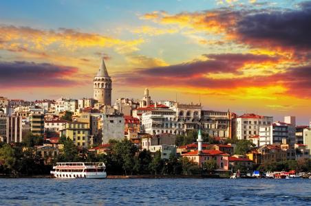 建筑物，土耳其，加拉塔塔，伊斯坦布尔，城市，马尔马拉海