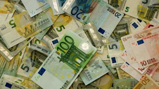 钱，欧元，纸币，钞票，条例草案，货币，钱，欧元，geld，银色