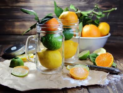 柑橘类水果，柠檬，酸橙，橘子