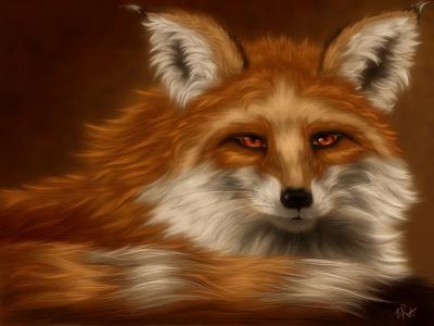 狐狸，艺术，绘画