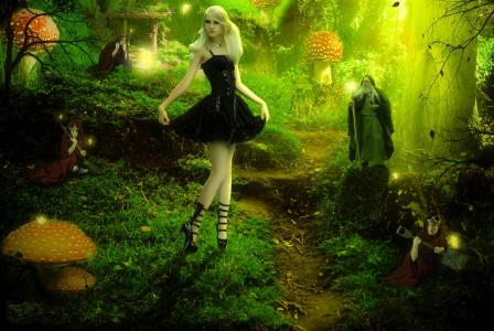 芭比娃娃，童话森林，幻想