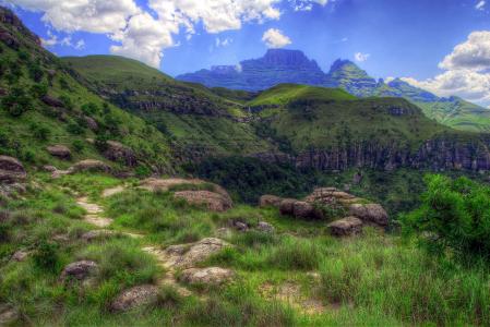 德拉肯斯堡，南非，пейзаж，hdr