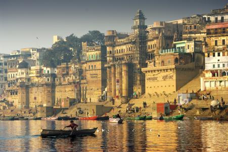 印度，城市，船只，海鸥