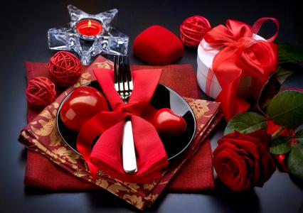 蜡烛，玫瑰，心，礼物，盒子，服务