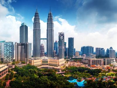 双子塔，吉隆坡，马来西亚，吉隆坡，马来西亚双子塔，摩天大楼，全景，建筑