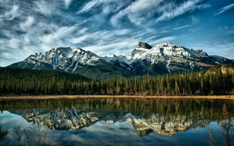 山，加拿大，壁纸