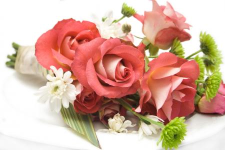 鲜花，玫瑰，婚礼花束，鲜花