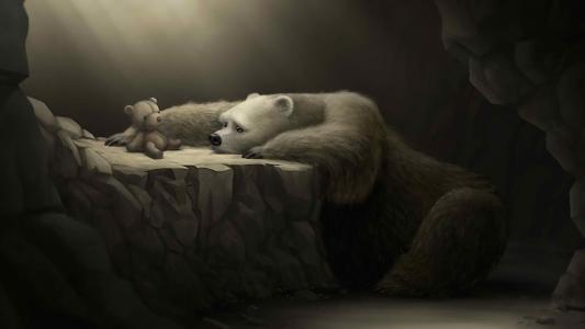 一个暗示，一个想念她的母熊，一只空洞而安静的洞穴里的小熊。
