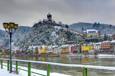 房子，城堡，德国，冬天，堡垒
