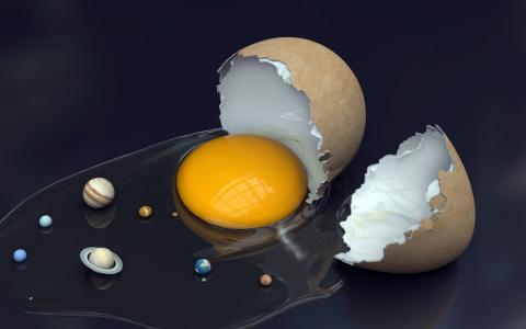 蛋，蛋黄，行星，壳