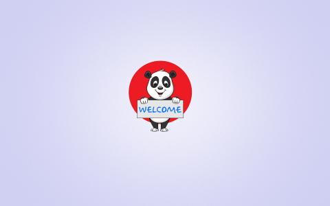 平板电脑，熊猫，微笑，红色的圆圈
