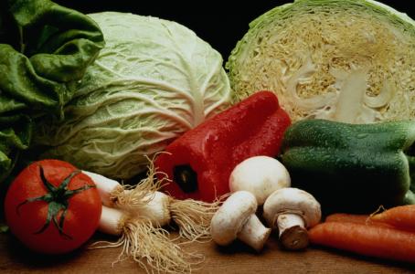 蔬菜，卷心菜，胡椒，胡萝卜，蘑菇