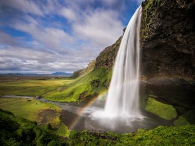 瀑布，Selianlandsfoss，冰岛，Seljalandsfoss，冰岛