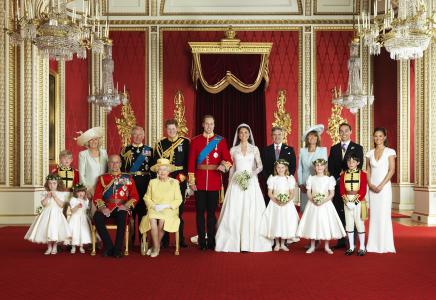 婚礼，全家福，威尔斯王子，凯特米德尔顿，哈利，伊丽莎白，孩子，阿姨，叔叔