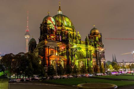 柏林灯节，2013年，柏林，柏林大教堂，柏林大教堂，教堂