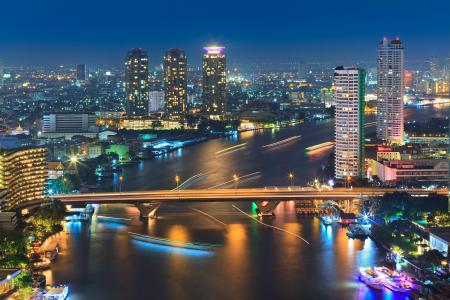 城市，泰国，曼谷，曼谷，夜