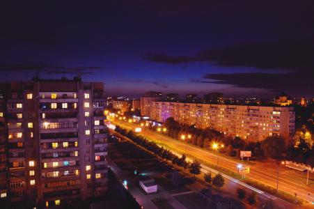 家，夜，狮子？，街道，利沃夫，城市，乌克兰，利沃夫