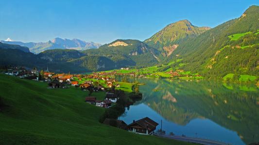 瑞士，山，景观，Lungern