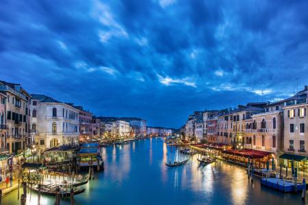 大运河从里亚托桥，威尼斯，意大利
