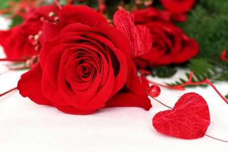 玫瑰，鲜花，红色，心脏