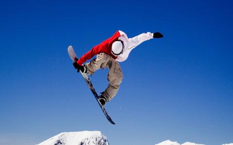 滑雪板，跳，飞行，冬天，把戏
