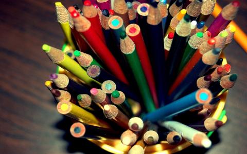 宏观，彩色，铅笔