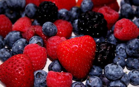 草莓，黑莓，蓝莓，浆果，覆盆子