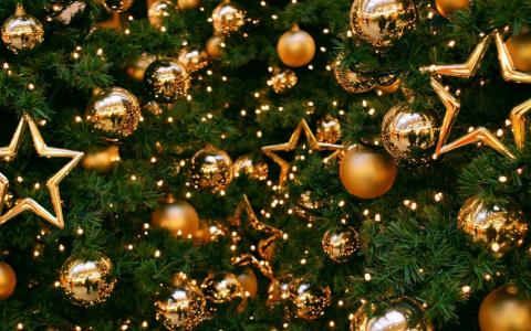 新年，装饰品，圣诞树