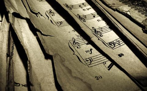 笔记，老，纸，音乐