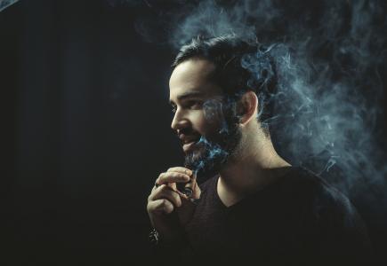 背景，男人，肖像，胡子，雪茄，抽烟