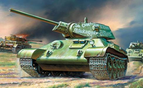 战争，攻击，坦克，T-34 76，模型1942