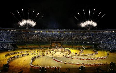 2014年巴西世界杯体育场的烟花