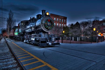 波士顿，机车，铁路，城市