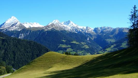 奥地利，山，斜坡，景观，阿尔卑斯山