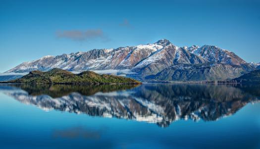 新西兰，新西兰，湖泊，山脉，倒影